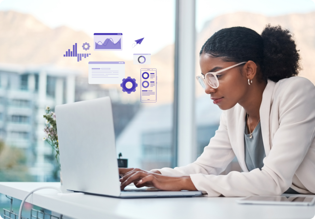 Women looking at analytics on computer