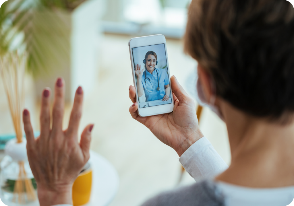 Women speaking to nurse on phone